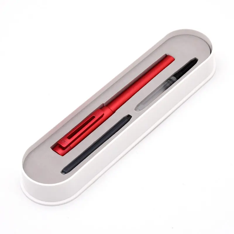 ink set red Новое поступление KACO SKY II Серия картина с фонтаном ручка с EF перо Роскошные черные/красные/синие чернильные ручки для подарка - Цвет: ink set red