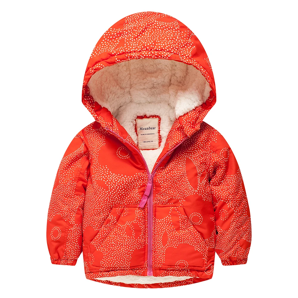 Модная зимняя хлопковая утепленная куртка с подкладкой Meanbear M50 в горошек