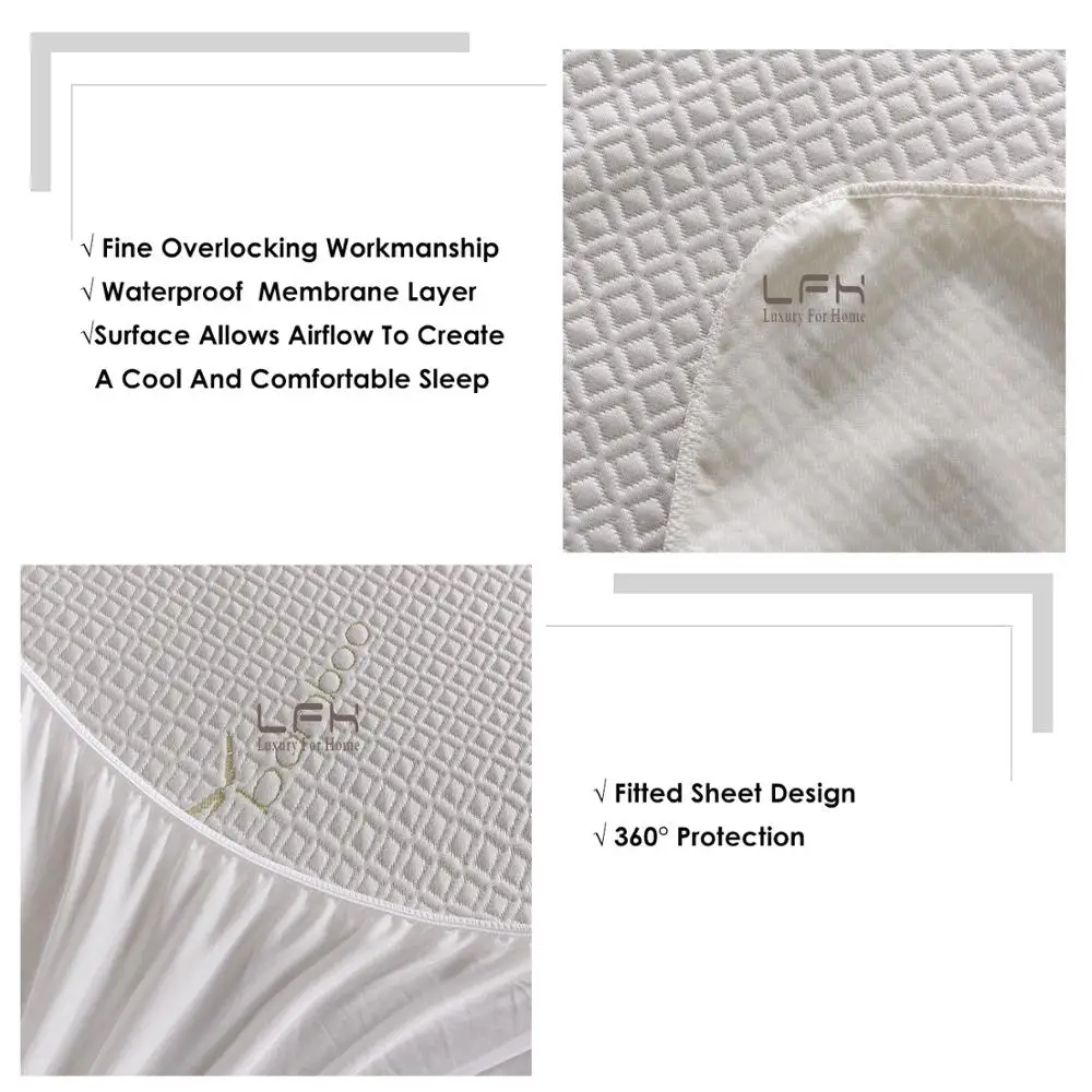 LFH бамбуковый водонепроницаемый матрац подкладка чехол для матраса с глубоким