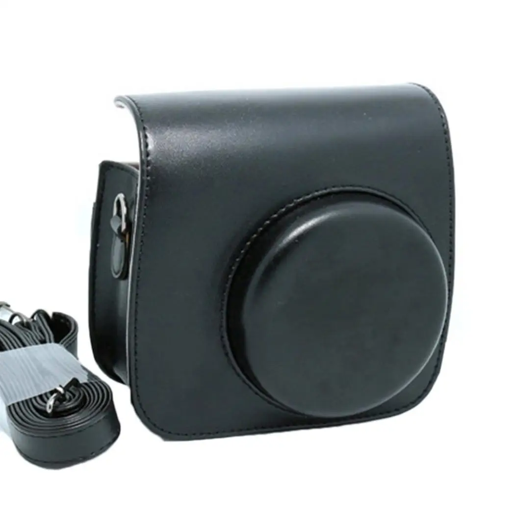 Мягкий кожаный защитный чехол для камеры Instax Mini 9 Solid 8 + с ремешком на каждый