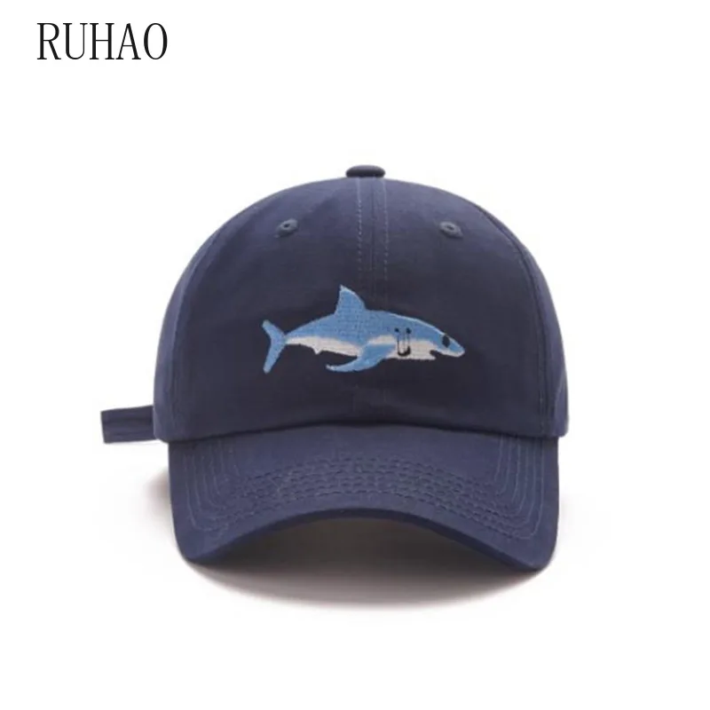 

RUHAO Shark Embroidered Baseball Caps Men's Women's Universal Adjustable High Quality Outdoor Shade Animal Dad Truck Driver hats