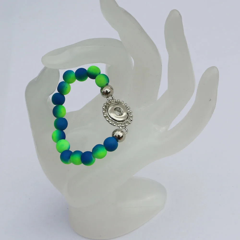 2 шт. детские красивые резиновые браслеты зеленого и желтого цвета с бусинами