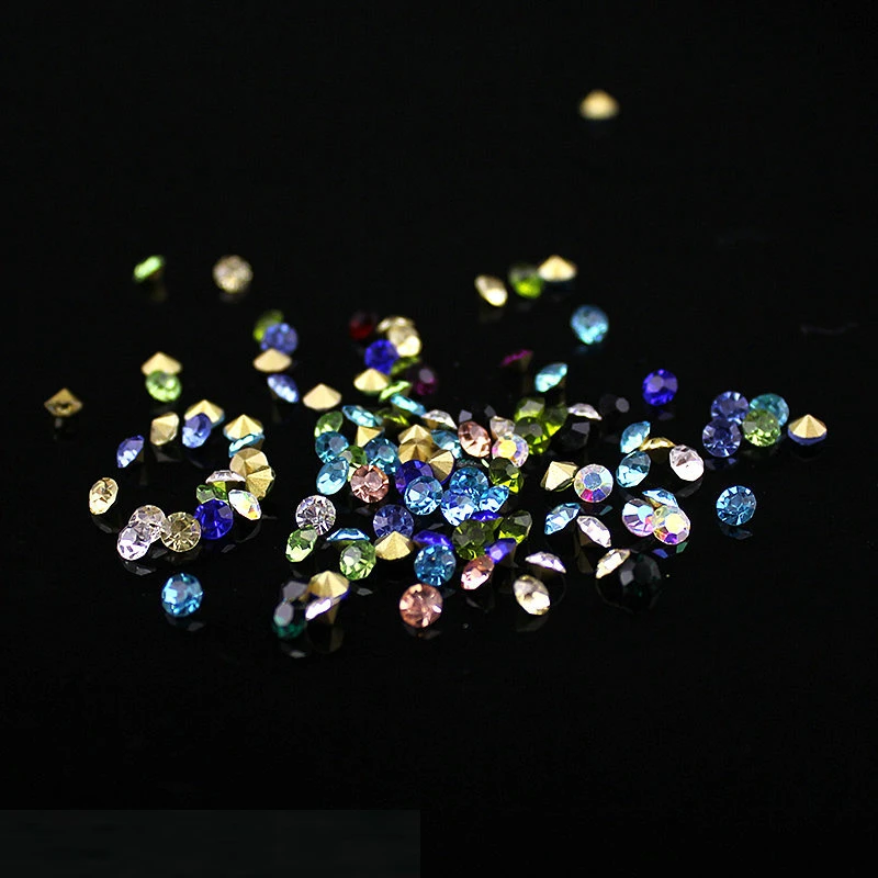 Цюань 10 г Mix цвет/размер Точка заднее стекло Стразы ногтей для Гвозди 3D Дизайн