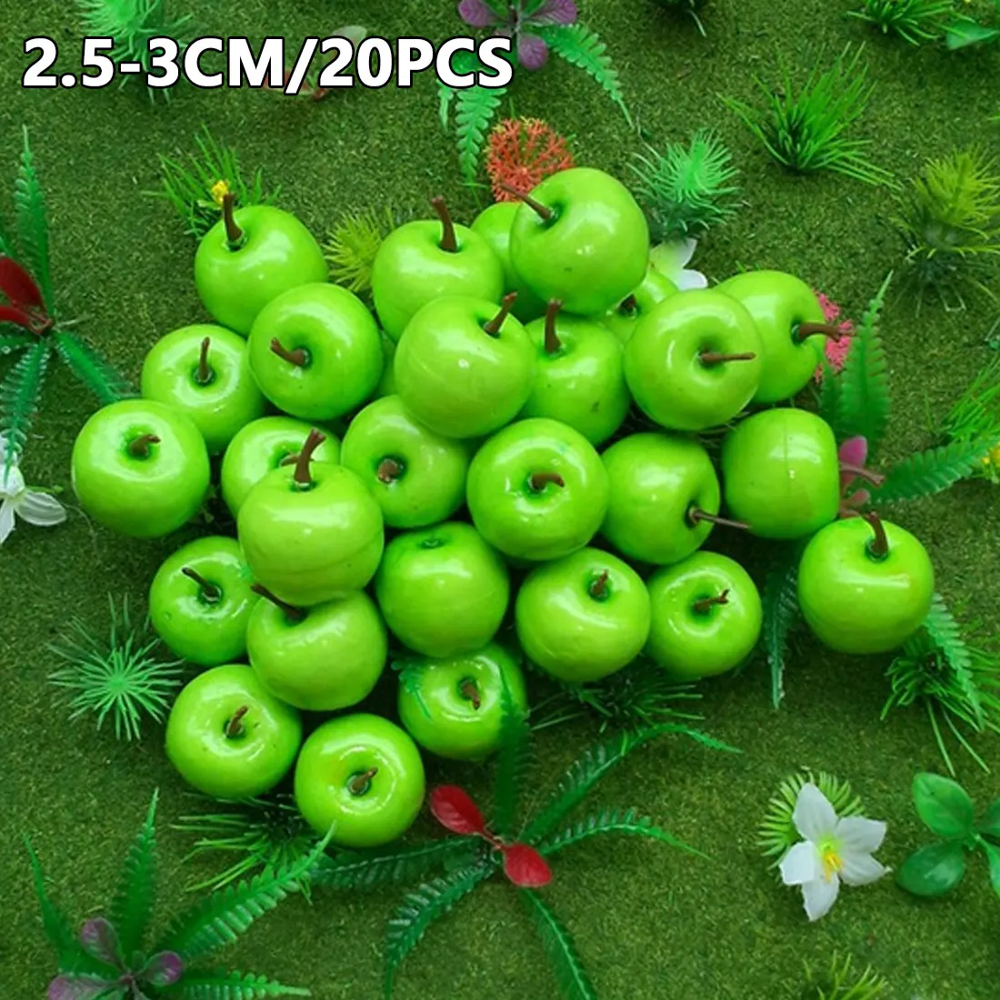 green apple 20 шт./лот, искусственные мини-фрукты, имитация маленького фрукт из пенопласта, рождественские искусственные фрукты, кухонные Свадебные украшения - Color: green apple