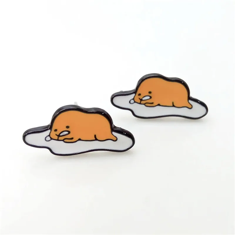 IVYYE Lazy Gudetama модная аниме Сережка с героями мультфильмов милые серьги-гвоздики с животными для женщин девочек детские ювелирные изделия подарок