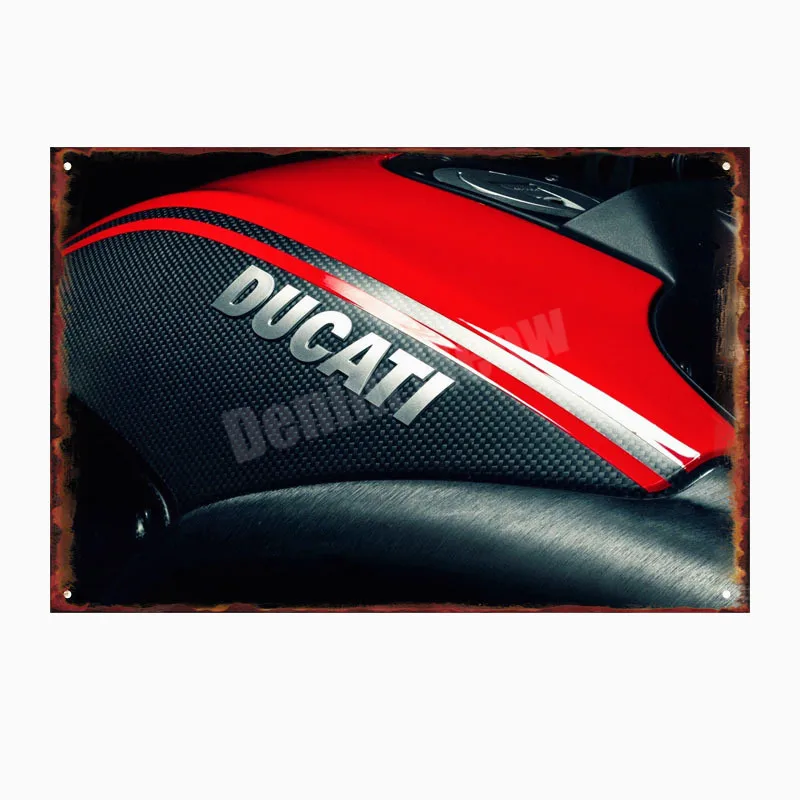 X Ducati Corse табличка винтажная металлическая жестяная вывеска для паба бара гаража декоративная пластина для мотоцикла железная живопись мотор настенные художественные наклейки N280 - Цвет: X