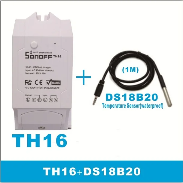 TH16 DS18B20 Sonoff умный дом TH16 переключатель тестовый датчик температуры и влажности умный Модуль Автоматизации - Комплект: TH16 DS18B20
