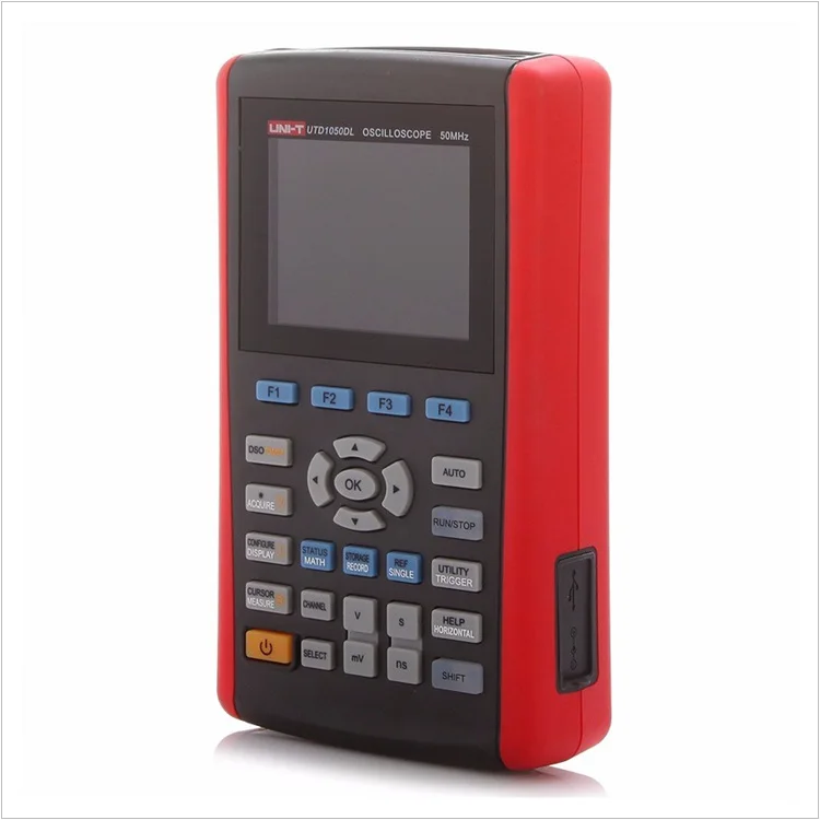 UNI-T 2 канала UTD1025DL/25 МГц UTD1050DL/50 МГц Ручной цифровой хранения осциллографы 250MSa 3," ЖК-дисплей полностью автоматическая шкала