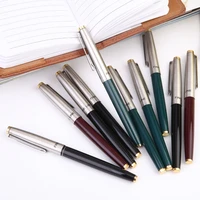 10pcs hero 329 classic fountain pen set vintage stainless steel cap authentic quality extra fine 0 38 ink pen writing gift set