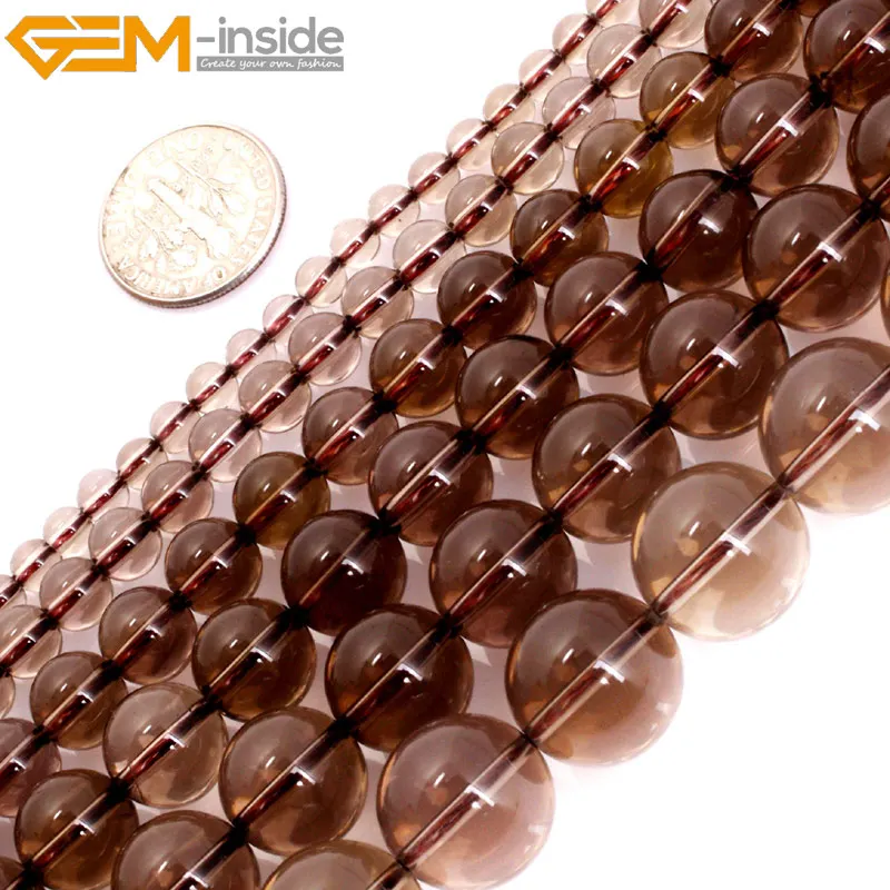 Натуральные круглые серые дымчатые кварцевые бусины класса AAA для изготовления