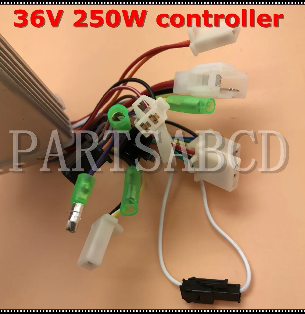 36V 250W 15A с бесщеточным двигателем постоянного тока синусоидным регулятором, фара для электровелосипеда в Ступица колеса для электрического велосипеда мотор контроллер правой кнопкой мыши Выход