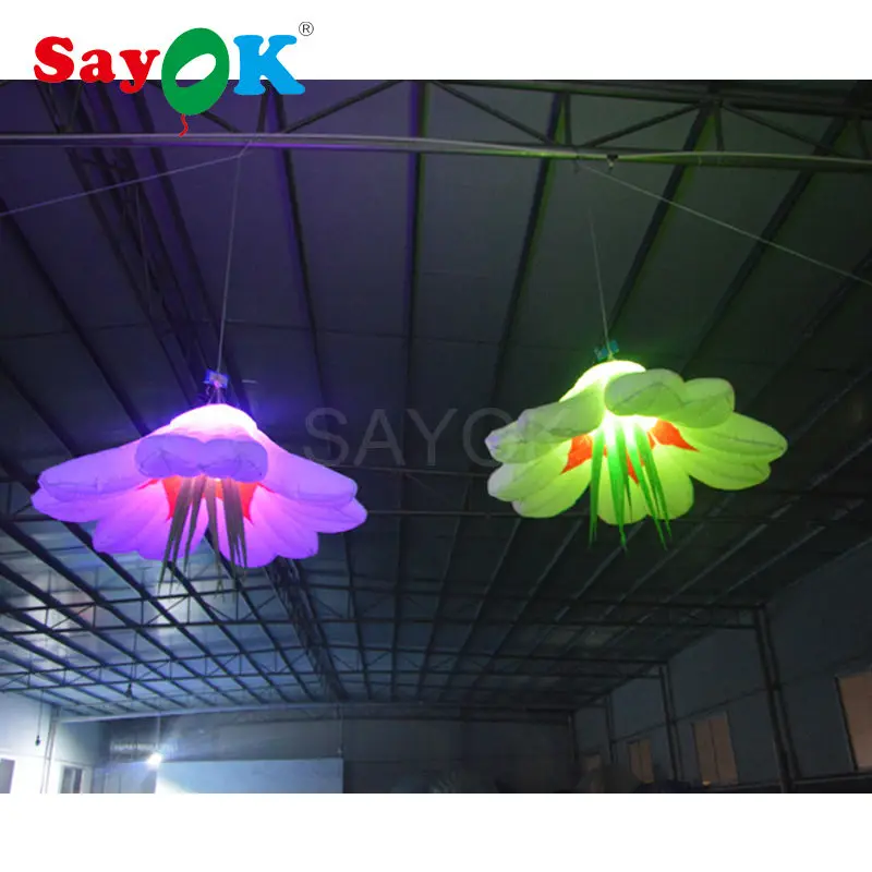 Оптовая продажа надувной подвесной светодиодный Цветок диаматер 1 5 м (5 футов)
