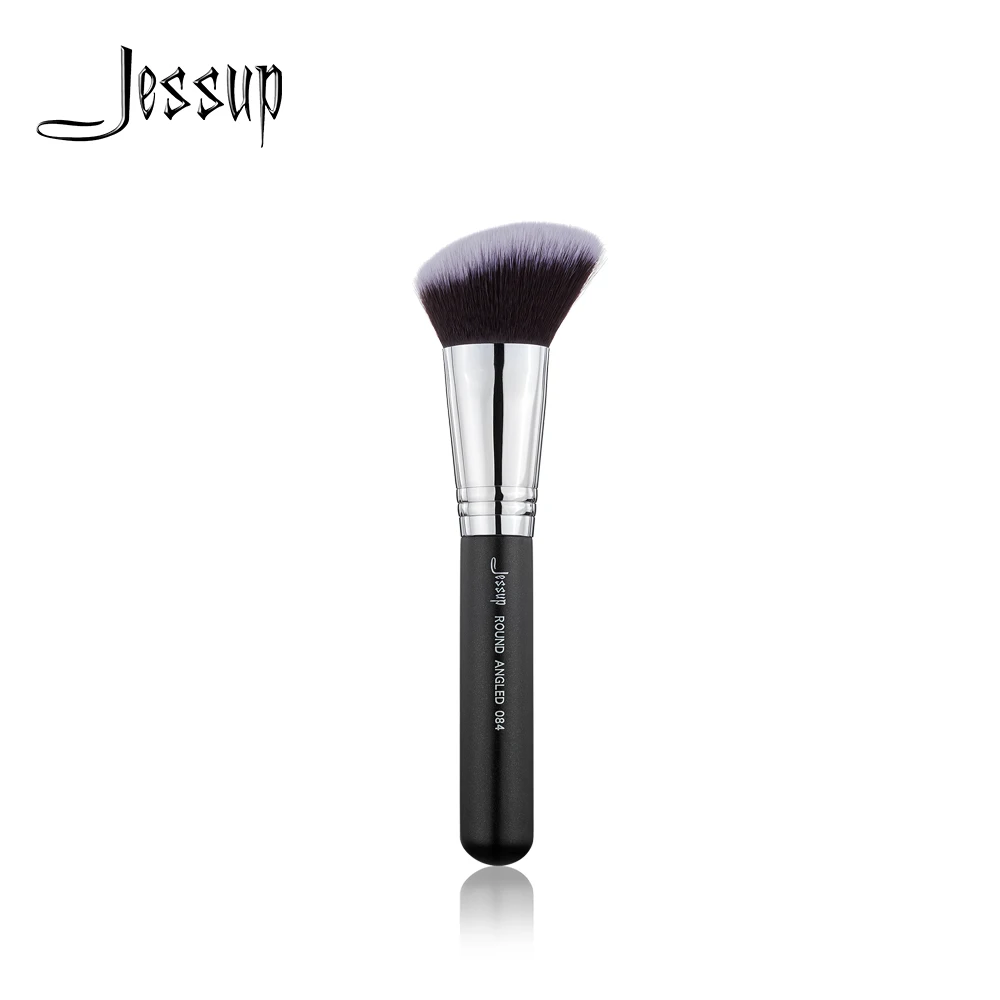 Jessup 1 шт., Кисть для макияжа, высокое качество, профессиональные волокнистые волосы, деревянная ручка, кисть для лица, круглая, угловая-084