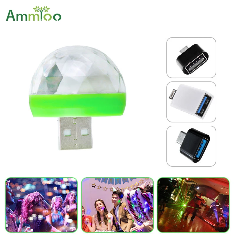 

Светодиодный ночсветильник с датчиком звука, 5 В, RGB, USB, тип с, микро-USB
