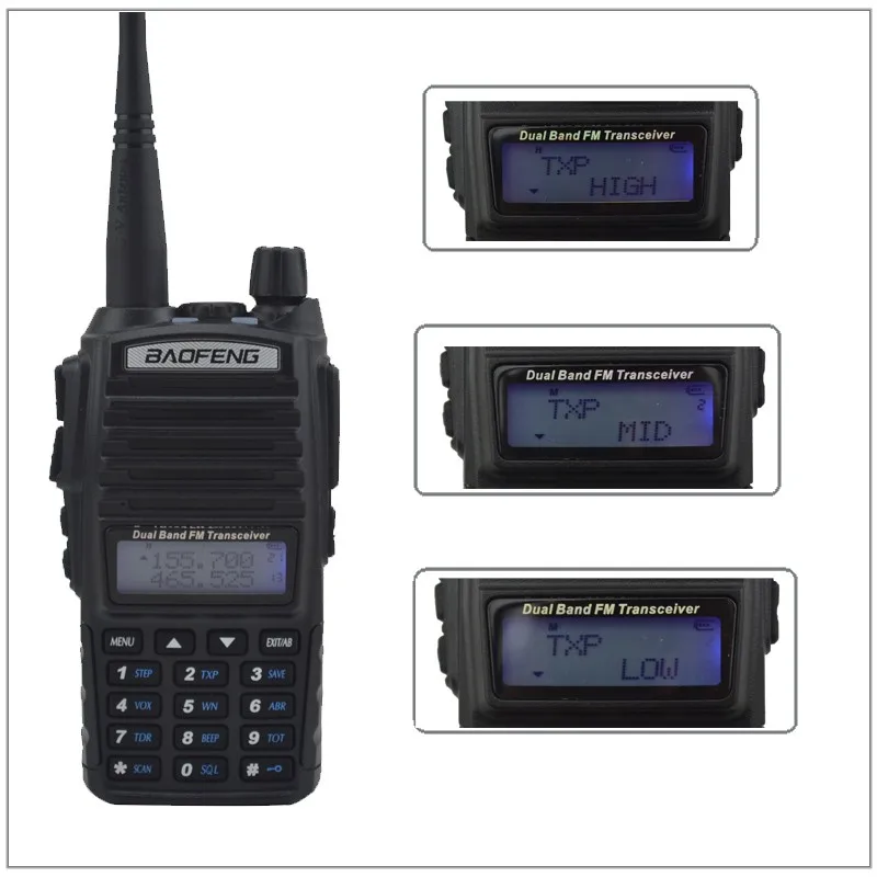 8 Вт Tri power UV 82 портативная рация VHF 130 179 МГц/UHF 400 520 МГц Высокая средняя низкая