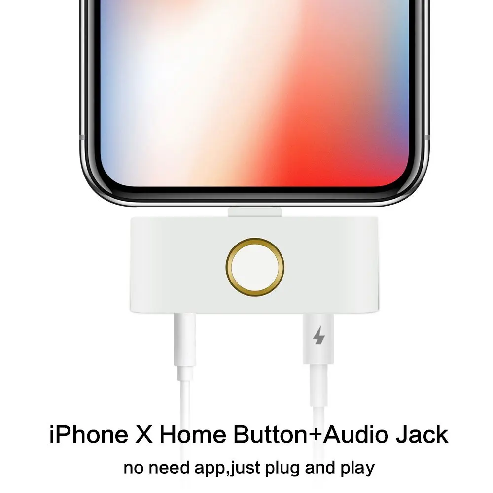 Аудиоадаптер Leadzoe с кнопкой домой для iphone x домашний ключ 3 5 мм разъем наушников