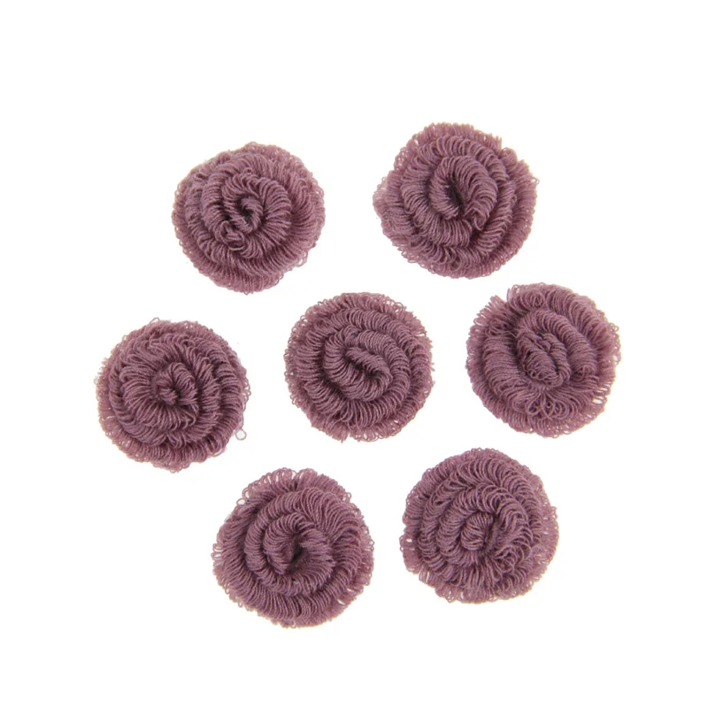 Purple 10 шт./лот вязаные цветы отделка Вязание украшения из ткани поставки DIY Платье ручной работы повязка с цветами Швейные принадлежности рукоделие - Цвет: Purple