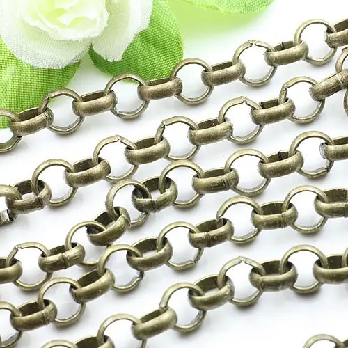 Free shipping!!!!25M/ Bronze Tone Link Chain for Clip On Charm 8mm