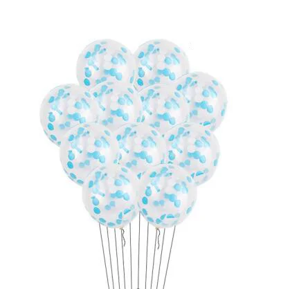 light blue Круглый латексный шар 12 дюймов 5 шт воздушные шары с конфетти цвета розовое золото вечерние Свадебные День Рождения декорации дети взрослые - Цвет: light blue