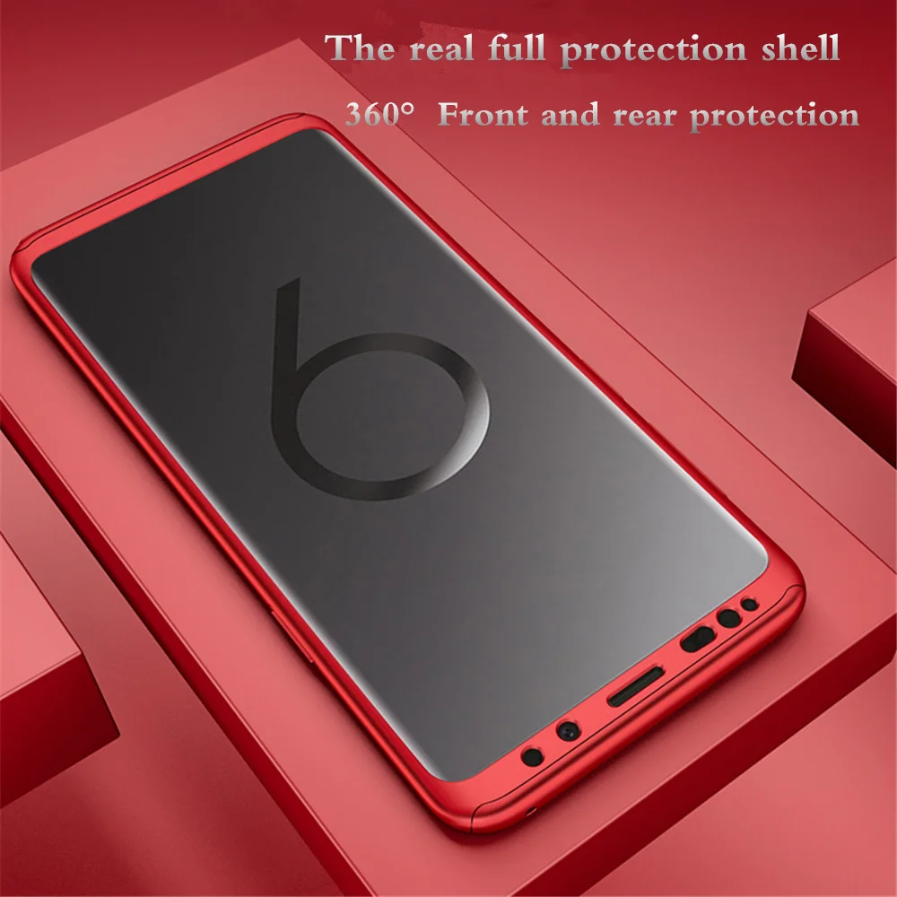 360 Degree Protection Ultra-thin Phone Case For Samsung Galaxy S6 Full Coverage Hard Shell S5 S7 with Tempered Glass |