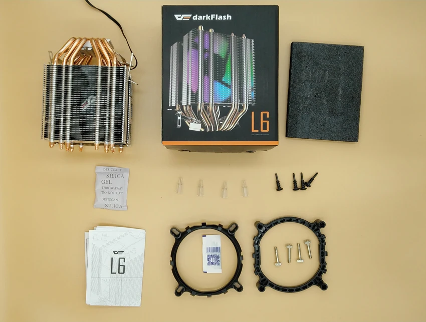 Aigo L6 медный светодиодный 6 тепловых трубок радиатор охлаждения RGB два башенного главного охлаждения радиатора Ram 9 мм вентилятор кулер для процессора
