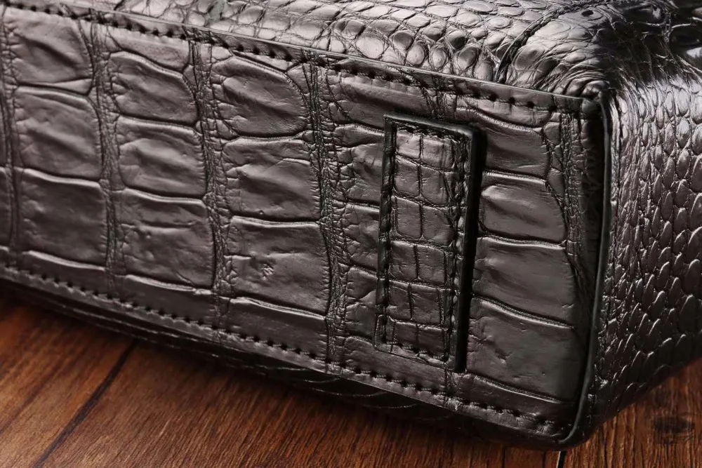 Мужская деловая сумка для ноутбука из 100% натуральной крокодиловой кожи мужская