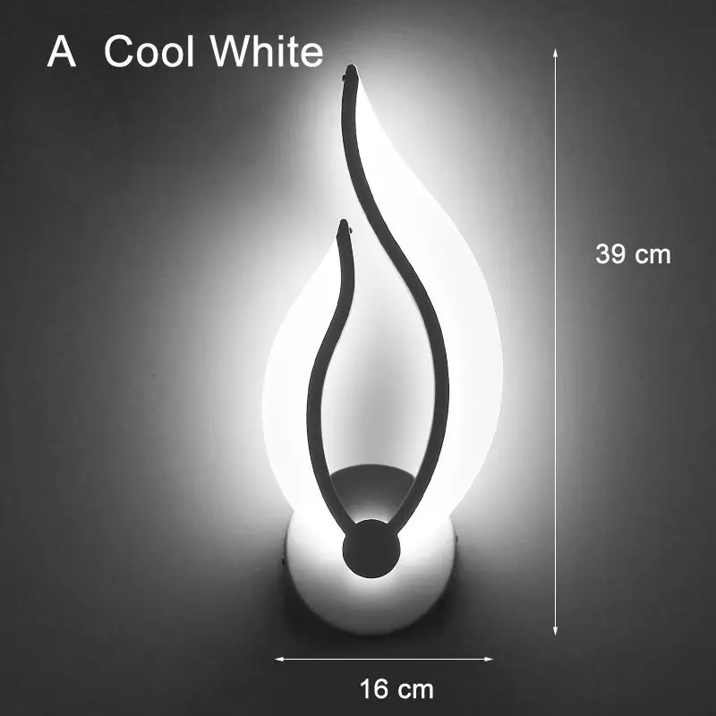 white A cool white Светодиодный настенный светильник, акриловый материал, белый цвет, для спальни, прикроватный светильник, для кухни, столовой, коридора, бра, светильник ing - Цвет абажура: white A cool white