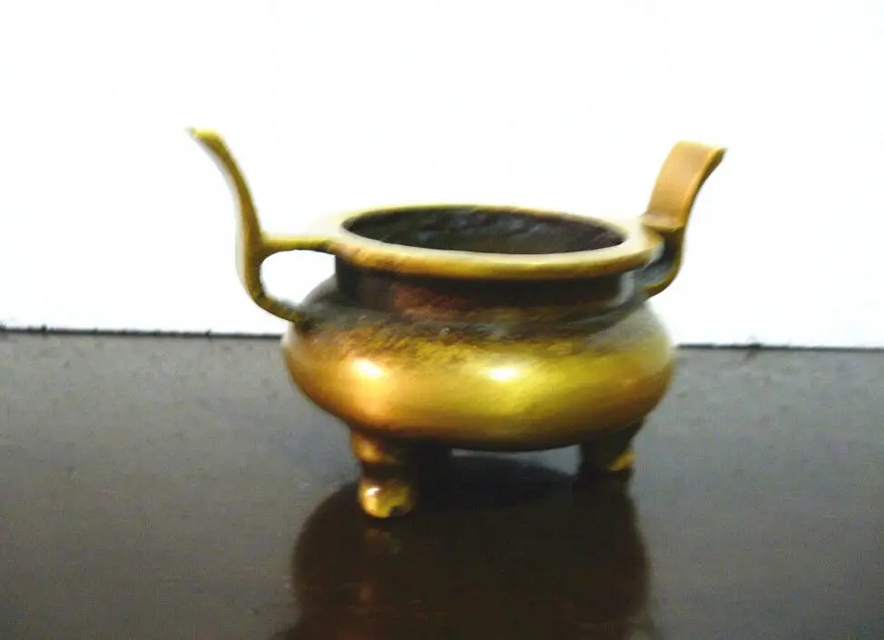 Помеченная китайский буддийский из бронзы Чистая латунная кадильница