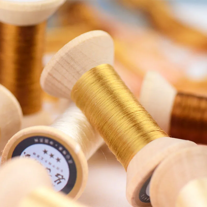 Золотисто оранжевая шелковая нить для рукоделия 20 м ручная вышивка Spiraea|Нитки