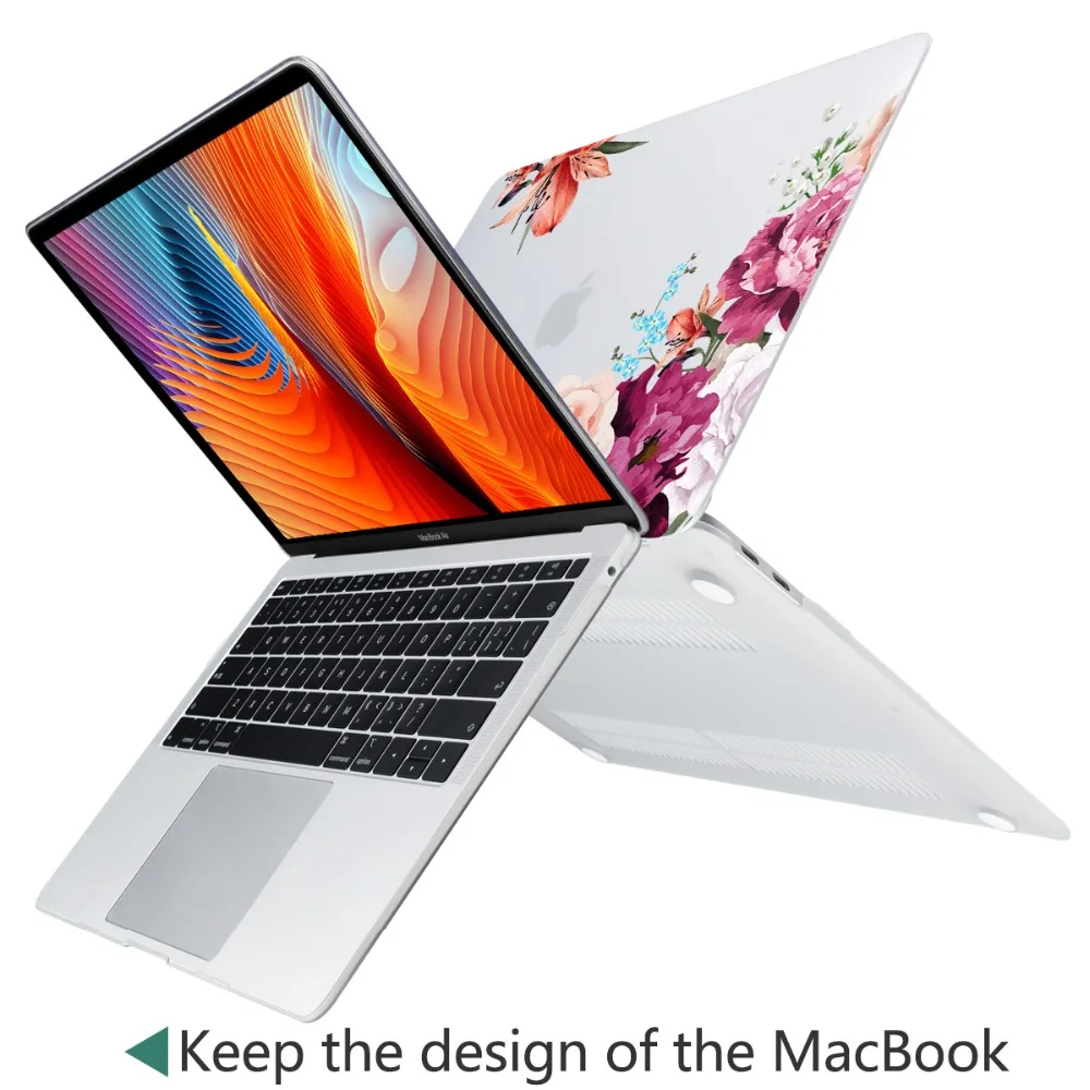 Жесткий Чехол для ноутбука с цветочным принтом для Macbook Pro retina 11 12 13 15 Air Pro 15 16 A2141 A1932 A1989 чехол с кристаллами