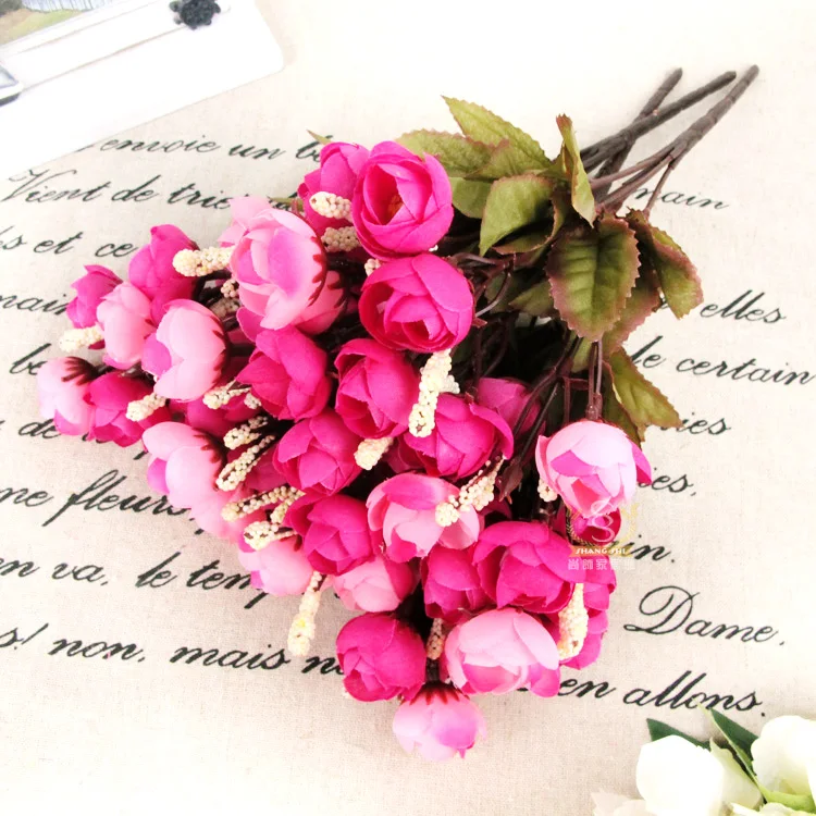 Искусственная красная роза цветы 18 цветочных головок Камелия Цветочная Магнолия