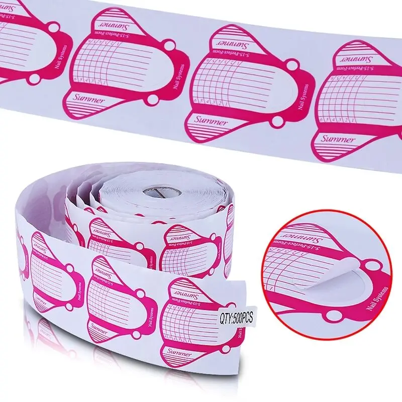 

500pcs/Roll Butterfly Nail Forms Supplies Tools Nail Extension Nail Form for Nails Art UV Gel Extension Forms F0686X