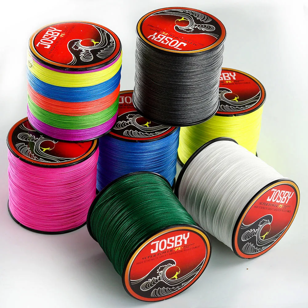 JOSBY плетеной лески 8 прядей 300 м 500 1000 150M100% ПЭ Multifilamento плетеный Карп Рыболовная Fly