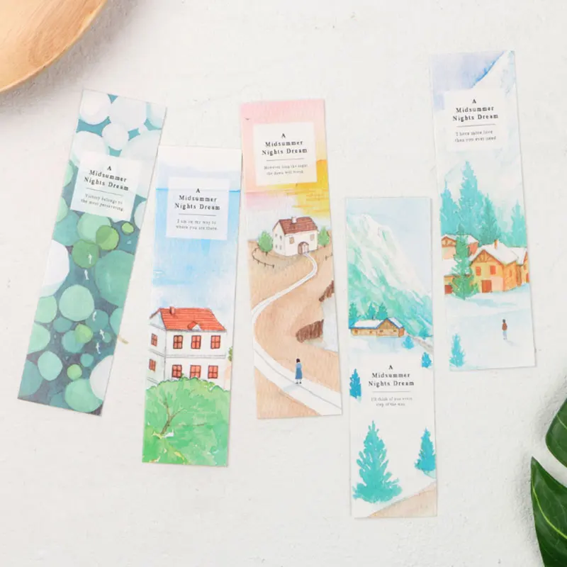 30 pcs/box Summer night paper bookmarks kawaii stationery book holder message card school supplies papelaria kids gifts | Канцтовары для
