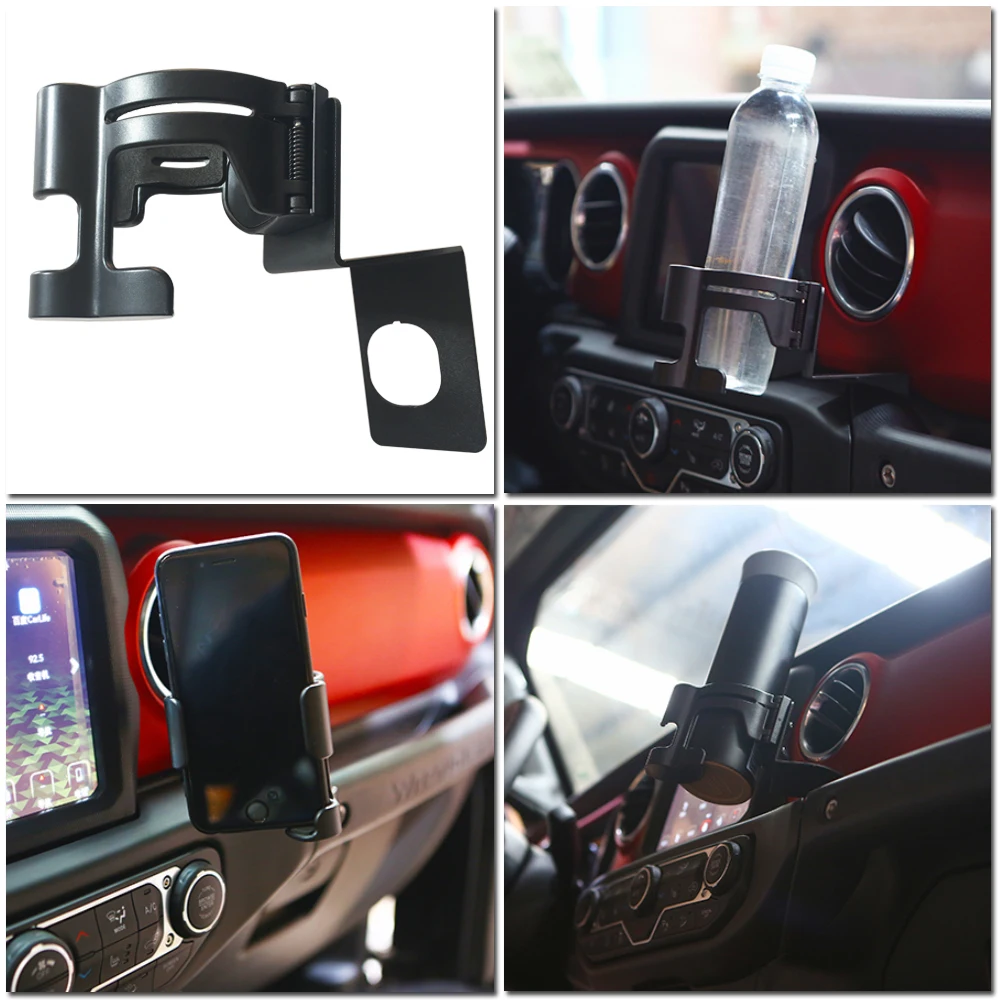 Multi-function Water Cup drinking Bottle Car Mobile Phone GPS radio Cell Mount Holder Stand For Jeep Wrangler JL2018 high qualit