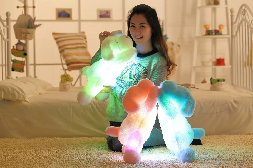 Giant LED Flashing Dog Stuffed Animal Puppy Plush Toy Kids Night Doll Children Gift 50cm/80cm | &amp Animals