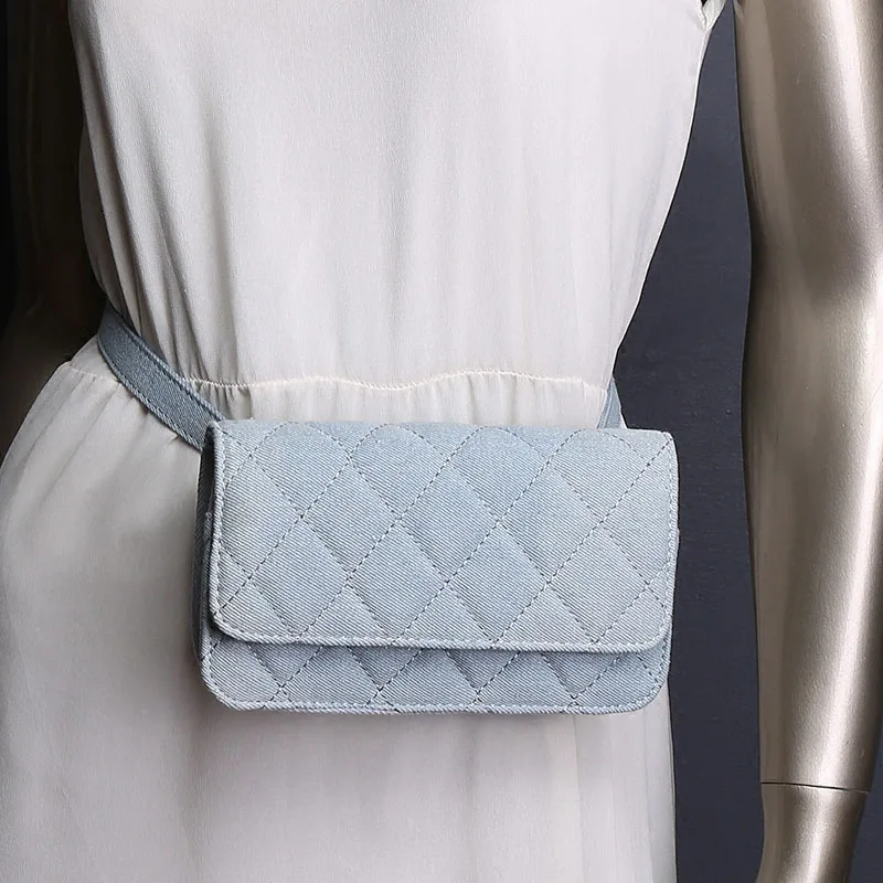 Новинка 2017 осенне зимняя женская поясная сумка Модная Джинсовая мессенджер на