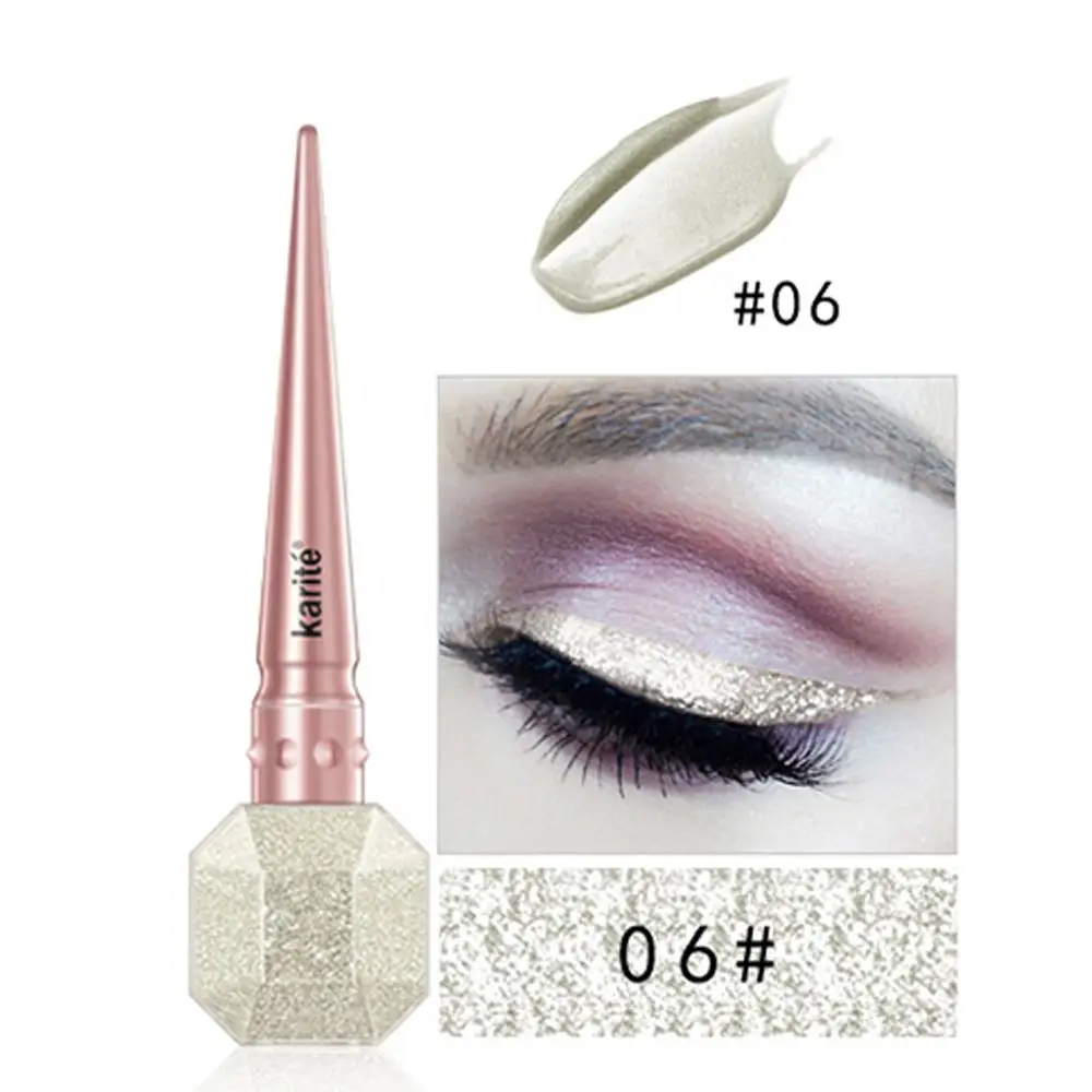 Professional Makeup Silver Rose Gold Color Liquid Glitter Shiny Easy to Wear Waterproof Eyeliner Beauty Eye Liner Makeup - Цвет: 06