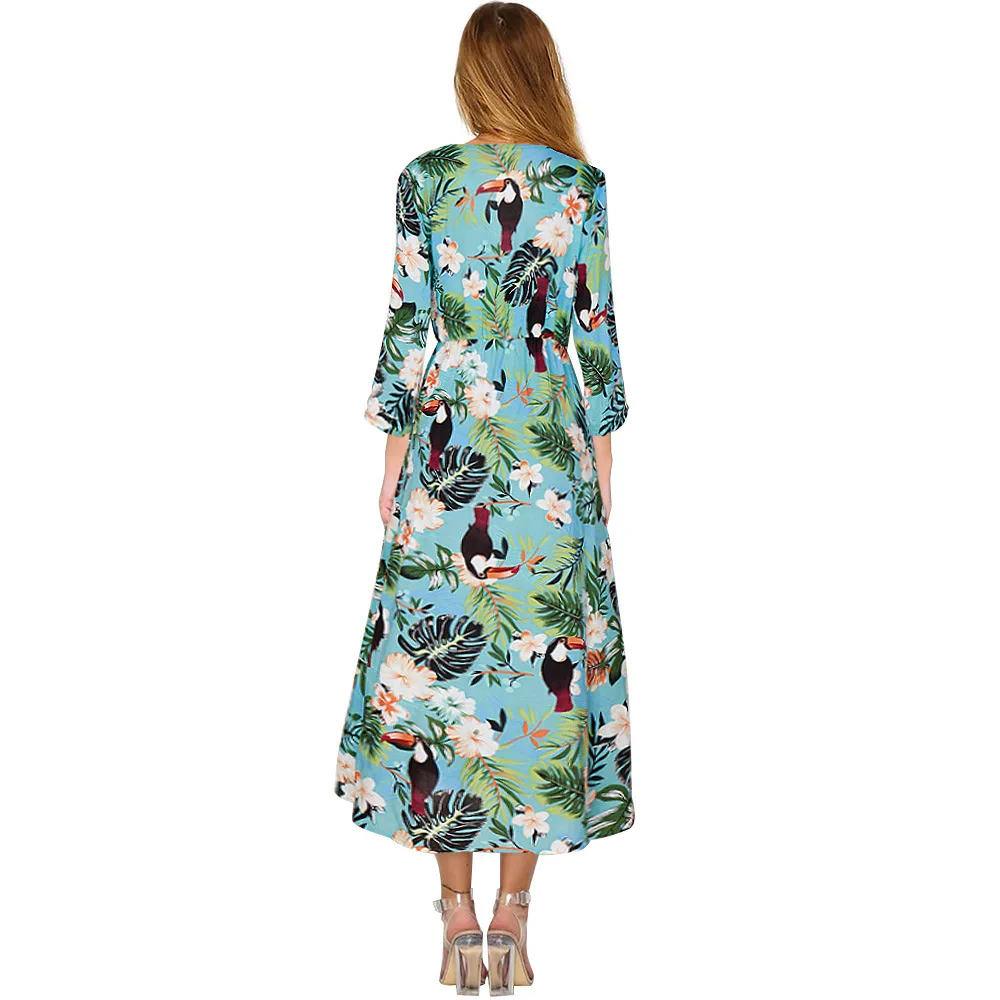 Для женщин сексуальный глубокий v образный вырез длинный рукав пляжное платье