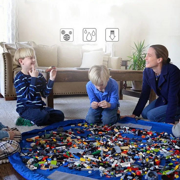 Портативное хранение детских игрушек сумка игровой коврик игрушки Lego Органайзер