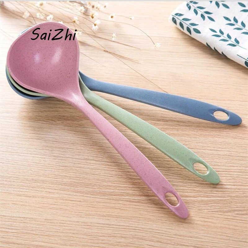 Wheat Straw Stalk Spoon Home Kitchen accessories Ladle Rice Soup Tableware Meal Dinner cocina utensilios QC3902 | Дом и сад