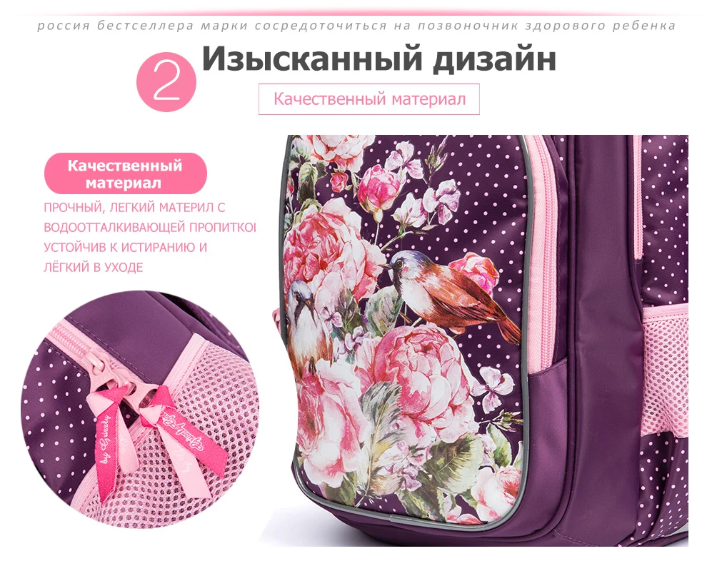 Модные детские школьные рюкзаки для девочек с цветочным рисунком, школьные сумки для начальной школы, водонепроницаемые ортопедические рюкзаки, Детская сумка для книг