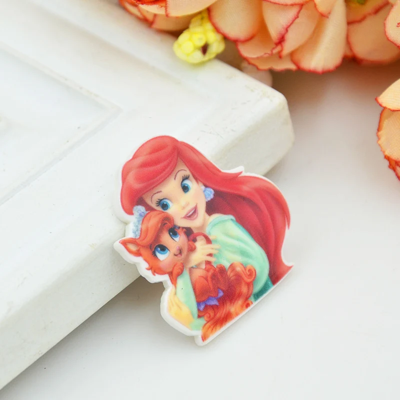Kawaii Мультфильм плоское заднее украшение из смолы маленькая Русалочка Ариэль