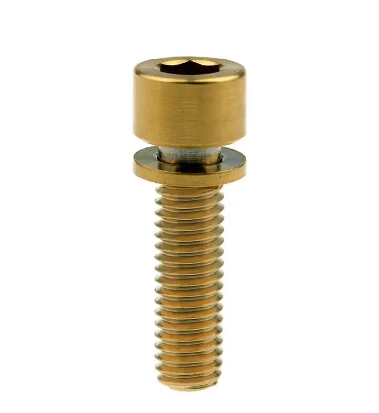 M5X18mm Gold M5X18mm M5X20mm винты болты Ti Титан с шайбой для велосипеда части руля велосипеда - Цвет: M5X18mm Gold