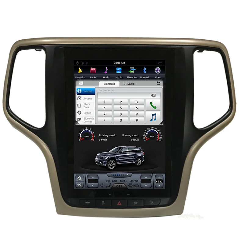 Автомобильное вертикальное радио 10 4 дюйма Android для JEEP Grand Cherokee 2010 2012-2019 головное