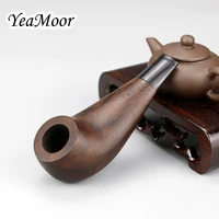 new 9 5cm mini smoking pipe 3mm filter ebony wood pipe 10 tools free handmade drumstick style wooden pipe tobacco pipe