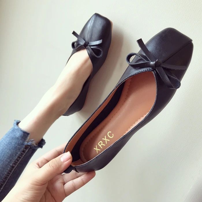 Fashion Summer Women's Shoes Big Size Square Toe Flat Sole Casual Shoes Women Ballet Ladies Footwear