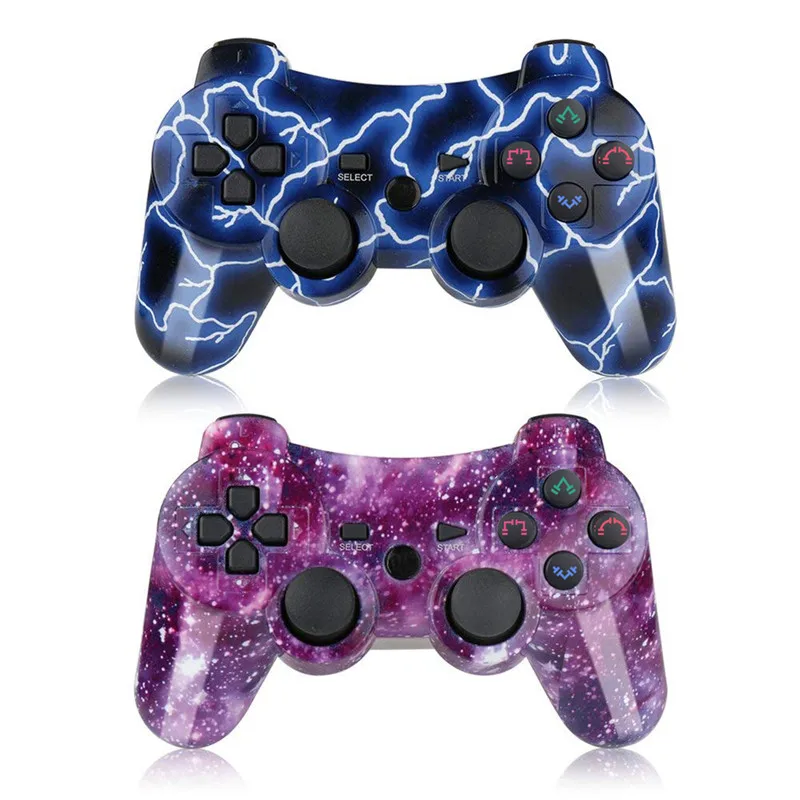 Purple and blue K Ishako 1 шт./2 шт. беспроводной Bluetooth игровой контроллер для p3 PS3 контроллер Джойстик Геймпад пульт дистанционного управления - Цвет: Purple and blue