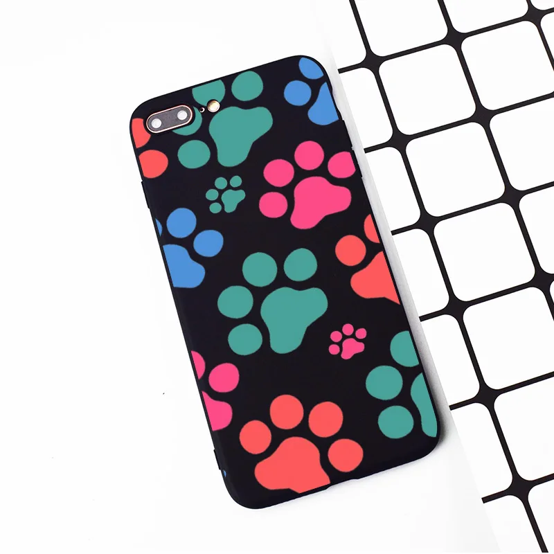 M079 вырезанная собачья лапа черный силиконовый чехол для Apple iPhone 11 Pro XR XS Max X 8 7 6 6S Plus