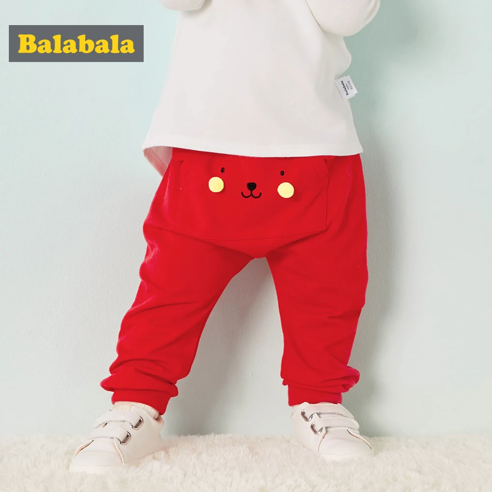 Balabala Baby 100% Cotton Jogger with 3D Ear at Back Pull-on Pants Infant Newborn Girls Boys Bottom Harem PP Trousers |